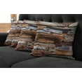 thumbnail image 2 of Ambesonne Vintage Throw Pillow Cover 4 Pack, Knotty Planks Vintage, 24", Brown, 2 of 6