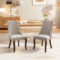 thumbnail image 3 of MIKIBAMA Modern Upholstered Accent Chair, Beige Velvet, Set of 2 for Dining Room, 3 of 6