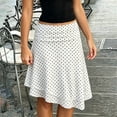 thumbnail image 2 of Arlun Womens Polka Dot Midi Skirt Vintage Asymmetrical Ruffle Hem Sheer Mesh Retro Knee Length Skirts Fashion Going out Summer Breathable Casual Skirt with Double Layer White2 XS, 2 of 4