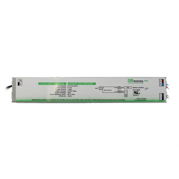 Macron LD0047 Constant Current LED Driver, 277V-In, 24VDC @ 35W Out, Dimmable