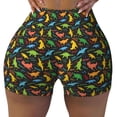 thumbnail image 2 of Salouo Cartoon Dino Print Women's Athletic Shorts,Booty Shorts Biker Shorts High Waisted Elastic Workout Shorts for Yoga Gym Running Sports-Medium, 2 of 8