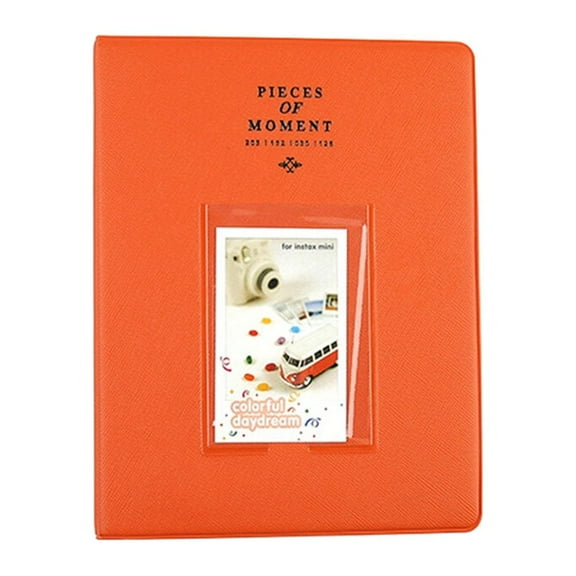 OUNONA Orange Photo Album with Solid Color Cover, Loose-Leaf Picture Storage Book for Photos and Memories