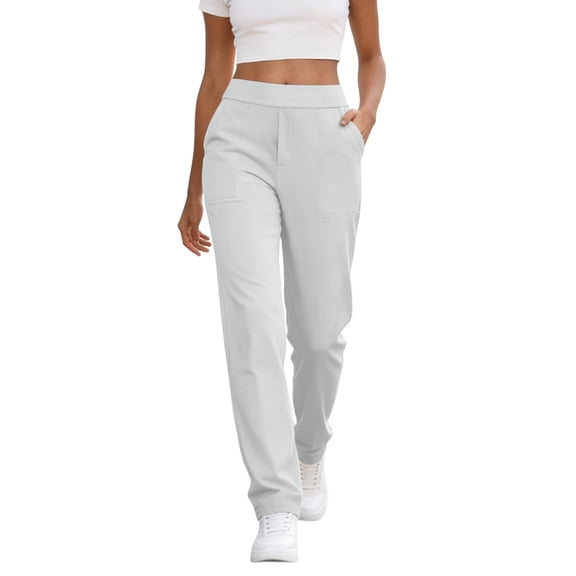 Dlentnea Yoga Pants for Women High Waist Dress Work Pant Straight Leg Business Casual Trousers with Pockets