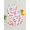 thumbnail image 3 of Blotona Kids Girls Slip Dress 3 4 5 6 7 Year Little Girls Summer Casual Dress Sleeveless Animal Print Spaghetti Strap Dresses, 3 of 8