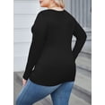 thumbnail image 3 of Weardear Plus Size Tops for Women Scoop Neck Long Sleeve Tight T Shirts Casual Basic Tunic Tops, 3 of 6