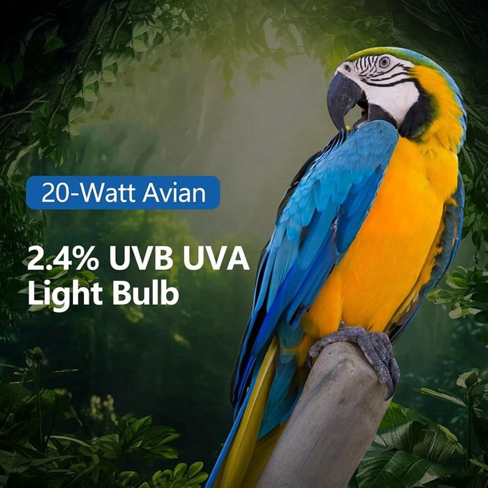 4X UVA UVB Light Bulb for Birds 2.4 UVB 20W Compact Flourescent Lamp for All Kinds Captive Birds A