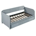 thumbnail image 5 of Harper & Bright Designs Velvet Upholstered Daybed with Trundle, Wooden Twin Size Daybed Frame, Tufted Sofa Bed Daybed for Bedroom Living Room, Gray, 5 of 12