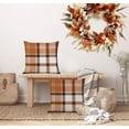 thumbnail image 2 of Fall Pillow Covers 16x16 Set of 2 Autumn Decorative Orange Black Check Plaids Throw Pillow Cases Cushion Covers Faux Linen,Farmhouse,Thanksgiving,Home Décor, 2 of 6