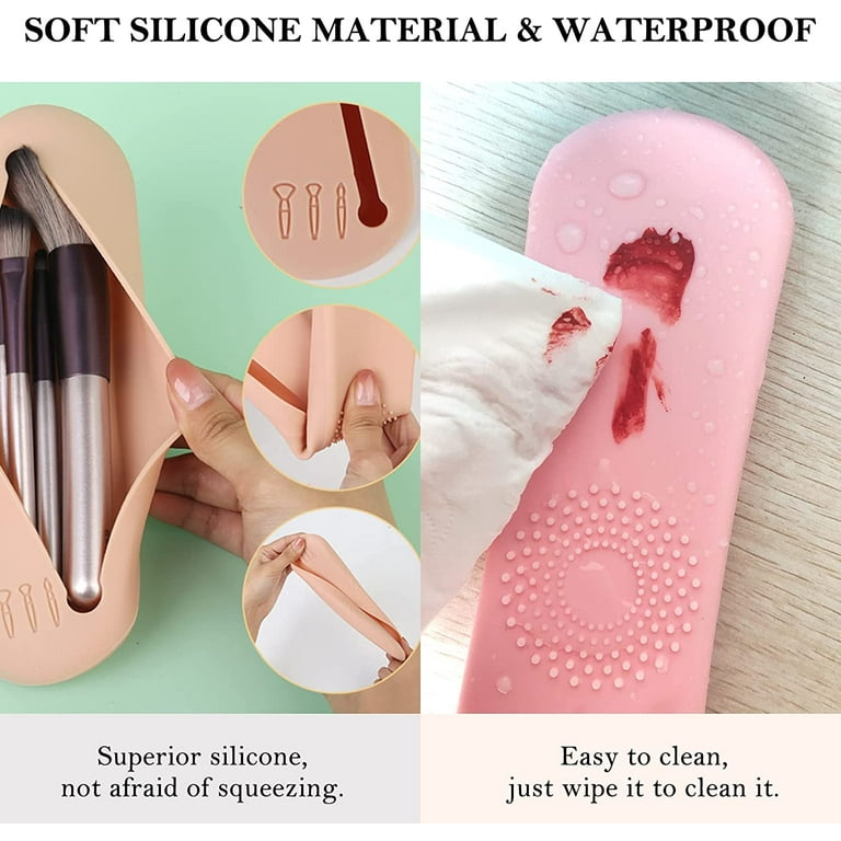 Silicone Makeup Brush Holder, Travel Essentials Makeup Brush Organizer for  Women