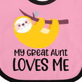 thumbnail image 4 of Inktastic Sloth My Great Aunt Loves Me Boys or Girls Baby Bib, 4 of 4