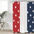 thumbnail image 5 of Shower Curtain for Bathroom with Hooks Independence Day Stripe and Star American Flag Pentagram Waterproof Fabric Bath Curtain Durable Bathroom Accessories for Showers & Bathtubs- 72" x 72", 5 of 6
