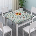 thumbnail image 3 of Gray Christmas Tree Pattern Square Fitted Tablecloth with Elastic Edge,Square Table Cover,Washable Elastic Table Cover for Home Kitchen Party Decor 34"x34", 3 of 6
