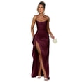 thumbnail image 1 of Vestido de noche GDJDIFK Sirena satinado burdeos oscuro para mujer, 1 of 7
