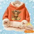 thumbnail image 2 of Kids Highland Cow Sweatshirt- Soft Lined Christmas Sweatshirts with Highland Cow Print, Cozy Warm Kids Jacket Top for Winter Outdoor Play and Holiday Activities, 2 of 5