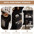 thumbnail image 6 of Garvee Sideboard Buffet Cabinet, 2 Fluted Glass Doors & 3 Drawers, 52.7 x 15.3 x 32.3", Black, 6 of 11