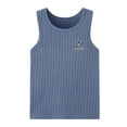 thumbnail image 7 of AIEOTT Boys' Ribbed Stripe Tank Top, Crew Neck Sleeveless Base Layer with Logo for Summer Casual & Sports Wear, for 3-13 Years, 7 of 7