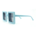 thumbnail image 6 of Super Fun Comic Unique Half Mirror Square Rectangle Plastic Sunglasses Blue - Black Silver, 6 of 8