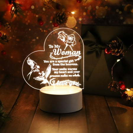 

Tanjnj Clearance 3D Nightlight Love Girl Blessing Acrylic Atmosphere LED Lights To Send Wife And Husband Holiday Gifts