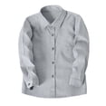 thumbnail image 4 of Classic Black Long Sleeve Dress Shirt for Boys, Solid Stretch -Free Button Down Formal Kids Shirt for School Uniform or Casual Wear, 4 of 4