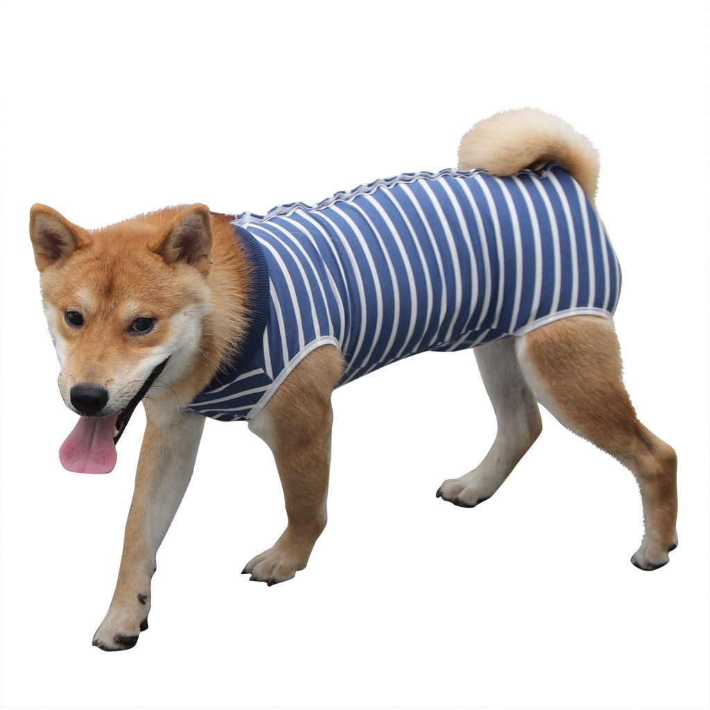 Substitute E-Collar & Cone Dog Recovery Shirt for Abdominal Wounds Pet Surgery Surgical Recovery Snugly Suit Prevent Licking Dog Bodysuit SAWMONG Recovery Suit for Dog