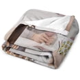 thumbnail image 3 of Custom Blanket with Photo Personalized Customized Picture Name Text Logo Blankets Birthday Anniversary Wedding Memorial Gifts for Dad Mom, Grey, 28"x36" Blankets, 3 of 5