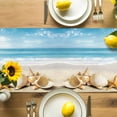 thumbnail image 4 of Table Runner Summer Beach Table Decoration for Kitchen Dinning Starfish Shell Ocean Table Decoration for Indoor Outdoor Party Wedding Decor 13x90inch, 4 of 7