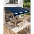 thumbnail image 3 of 12'x10' Retractable Patio Awning, Waterproof Sun Shade with Manual Crank Handle, Aluminum Frame & 280g/㎡ Polyester Fabric for Deck, Porch & Balcony, 3 of 7