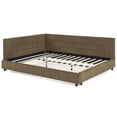 thumbnail image 5 of Queen Size Upholstered Daybed Sofa Bed with Backrest, Velvet Convertible Sleeper for Living Room, Bedroom or Studio, Brown, 5 of 10