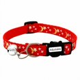 thumbnail image 3 of Breakaway Cat Collar with Bell, Adjustable, Red with Gold Moon and Star Pattern, for Kittens and Small Cats, 3 of 3
