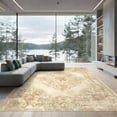 thumbnail image 2 of ODIKA 8'x10' Ultra-Soft Area Rug, Beige Retro Tapetes Border Tapete Traditional Motif Print Para None Washable, Bare feet friendly, Silk-Touch for Bedroom, Under Sectional, 2 of 7