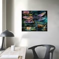 thumbnail image 3 of PIKWEEK Canvas Wall Art Abstract Teal Blue Dragonfly The Picture Animal Painting on Canvas Modern Home Office Wall Decoration Artwork Stretched and Framed Ready to Hang, 3 of 4