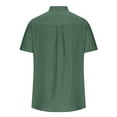 thumbnail image 4 of Mens Workout Shirts Fashion Beach Seaside Classic Short Sleeved Bowling Button Closure Mens Performance Polos,Green,2XL, 4 of 7