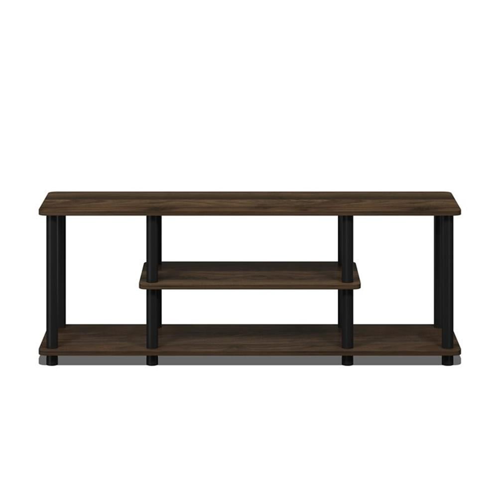 Furinno TURN-N-TUBE Wood Entertainment TV Stand for TV up to 50" in Walnut/Black