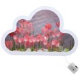 thumbnail image 1 of 1 juego de lámpara de noche de escritorio con forma de nube y tulipán para dormitorio, luz de noche para el hogar, 1 of 6