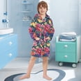 thumbnail image 5 of FORMRS Niños Bathrobe Unisex Hooded Robe Soft Plush Pajamas Sleepwear, Size 2-3T, Ethereal Floral Harmony, 5 of 7