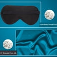 thumbnail image 3 of 2 Pcs Silk Pillowcase Both Sides Silk + 2 Pcs Eye Mask for Hair and Skin with Envelope Closure King Peacock Blue, 3 of 8