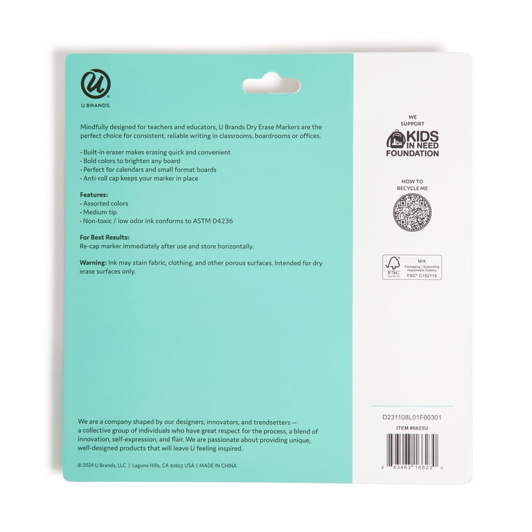 U Brands Dry Erase Markers, 10 Count Assorted Colors photo 3