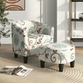 thumbnail image 2 of Gymax Modern Accent Tub Chair&Ottoman Set Fabric Upholstered Club Chair Grey Floral, 2 of 10