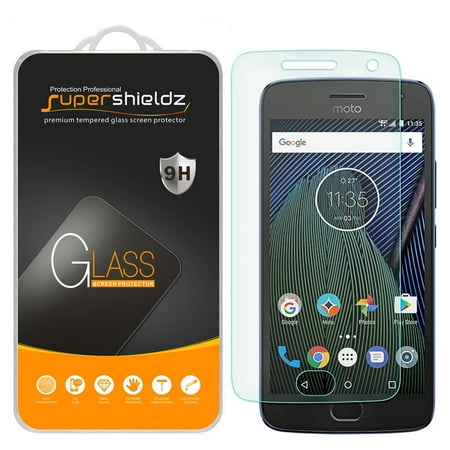 [1-Pack] Supershieldz for Motorola Moto G5 Plus Tempered Glass Screen Protector, Anti-Scratch, Anti-Fingerprint, Bubble