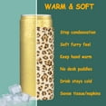 thumbnail image 2 of BAGnoREGio 6 Pack Insulated Velvet Slim Can Cooler - Soft Fluffy Neoprene 12 oz Skinny Beverage Sleeve Holder (Leopard), 2 of 4