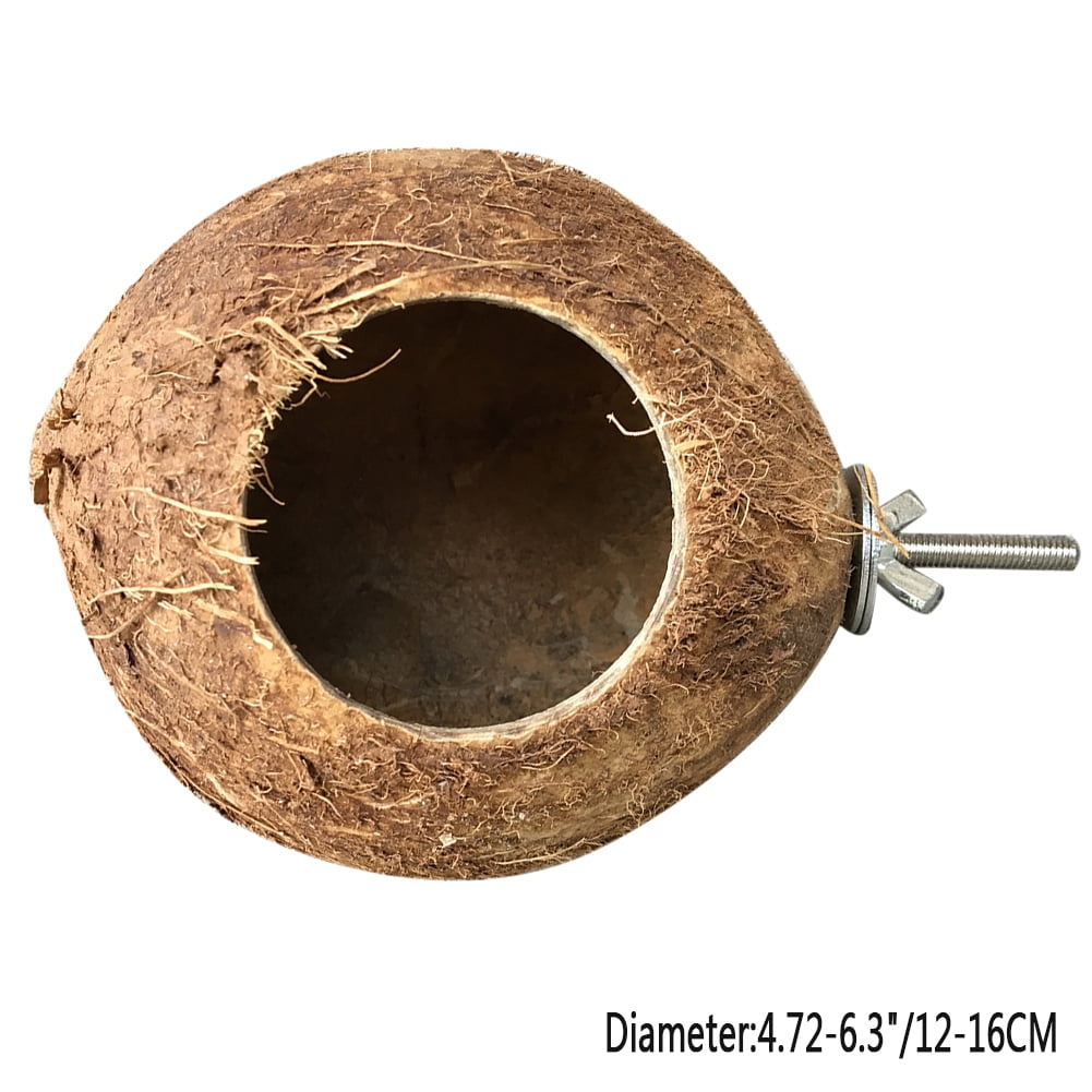 Taykoo Pet Bird Small Animals Comfortable Bed Coconut Shell Nest For Parrot Natural Perch