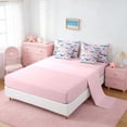 thumbnail image 4 of Manfei Cartoon Whale Starfish Jellyfish Bedding Comforter Set for Girls, Pink Nautical Print Full Bedding Set, Pink Reversible 7pcs, 4 of 6