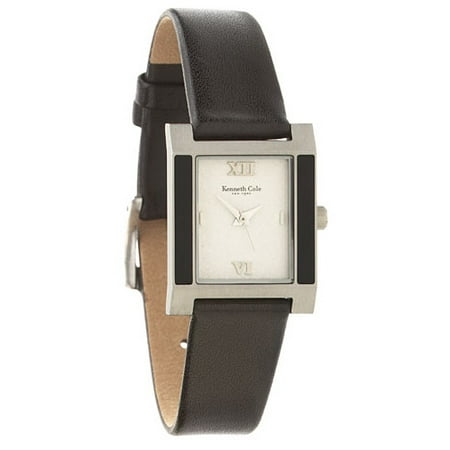 Ladies Black Leather Strap Watch