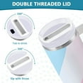 thumbnail image 3 of Yayeee 40oz Double-Wall Insulated Stainless Steel Tumbler with Handle Bottle, Blue Gradient, 3 of 8