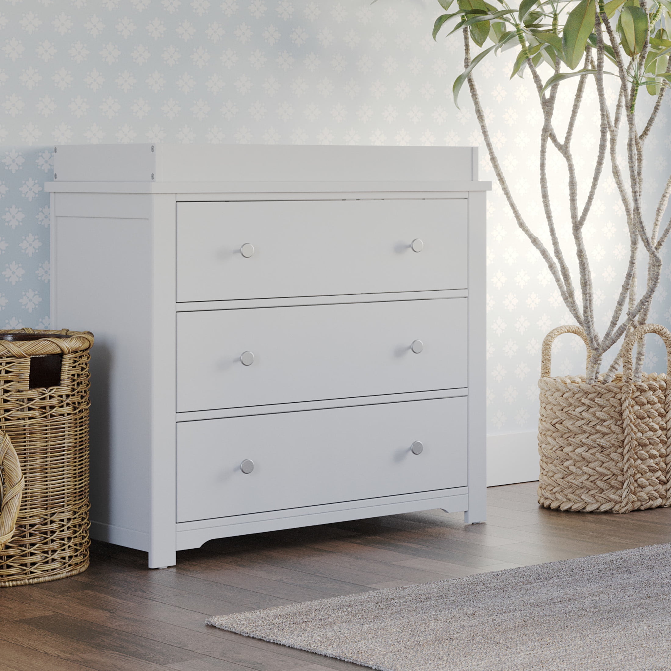 Child Craft Camden Crib and Dresser Nursery Set, 4-in-1 Convertible Crib with 3-Drawer Dresser, Matte White, 2-Piece