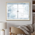 thumbnail image 2 of Designart "Winter Window Vista A Frosty View" Extra Large Landscapes Framed Wall Art - Traditional White Winter Landscape Entryway Framed Wall Art Print, 2 of 7