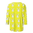thumbnail image 4 of Easter T Shirts for Women Plus Size Casual Round Neck 3/4 Sleeve Day Funny Printed T Shirt, 4 of 5