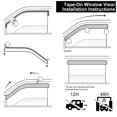 thumbnail image 2 of Mgpro 4pcs Sun Rain Wind Deflectors Door Window Visors Outside Mount Channel Style Dark Smoke Tint for Toyota for Avalon 2000-2004, 2 of 4