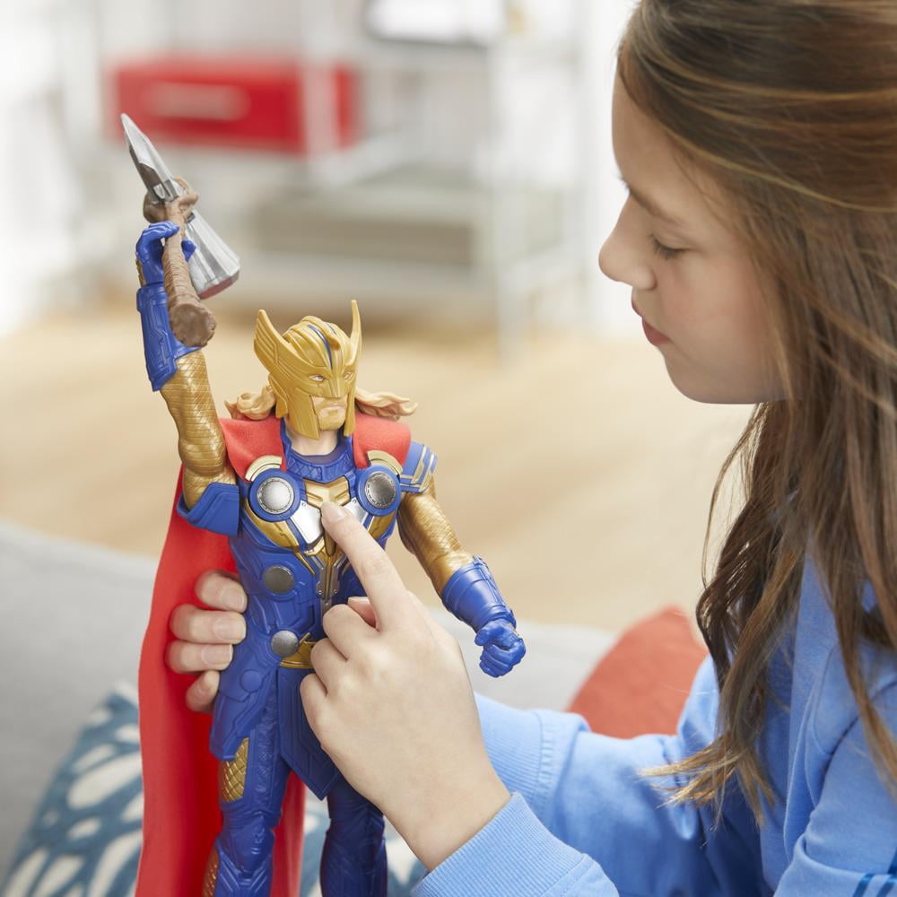 Marvel Studios’ Thor: Love and Thunder Stormbreaker Strike Thor Toy,  12-Inch-Scale Electronic Figure, Kids Ages 4 and Up