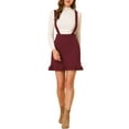 thumbnail image 1 of Falda de tirantes ajustables con volantes para mujeres INSPIRE CHIC, mini falda XL en burdeos, 1 of 7
